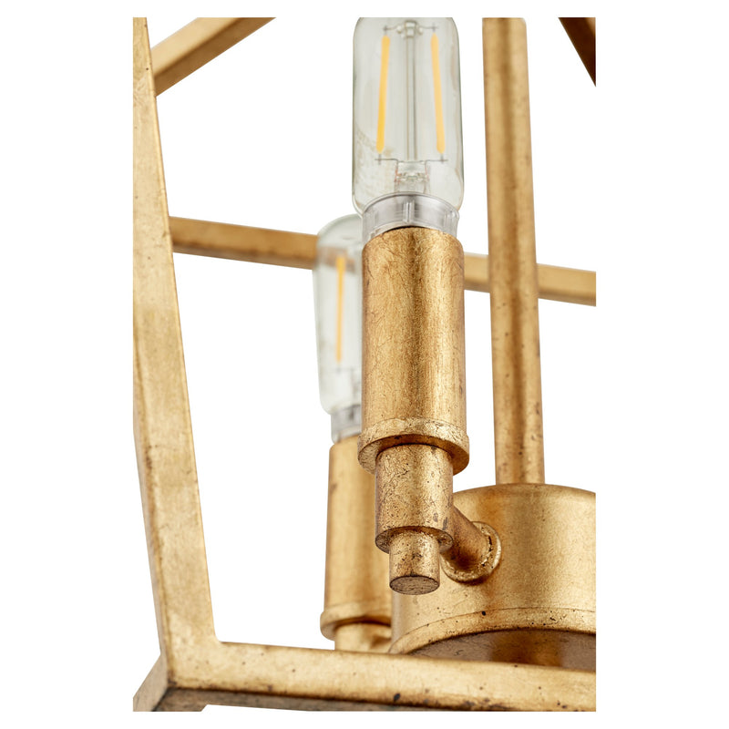 Gabriel 3 Light Semi-Flush Mount in Gold Leaf