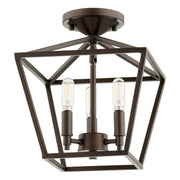 Gabriel 3 Light Semi-Flush Mount in Oiled Bronze