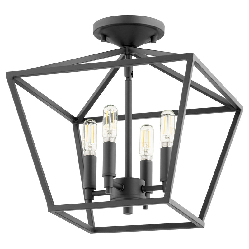 Gabriel 4 Light 13" Semi-Flush Mount in Textured Black