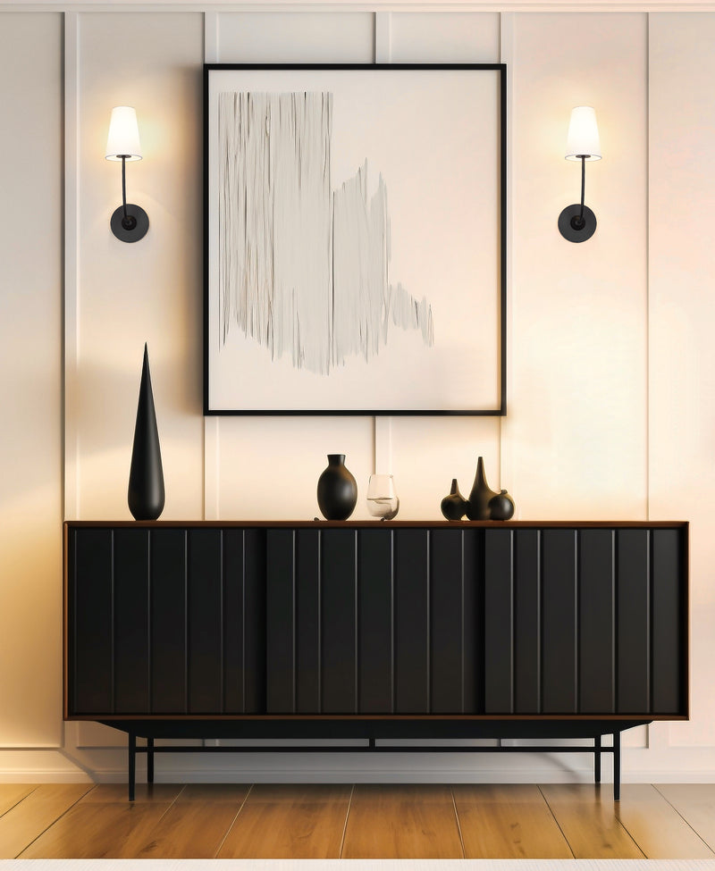 Shannon 1 Light 5.25" Wall Sconce in Matte Black in a room setting