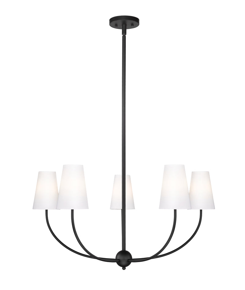 Shannon 5 Light 32" Chandelier in Matte Black