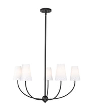 Shannon 5 Light 32" Chandelier in Matte Black