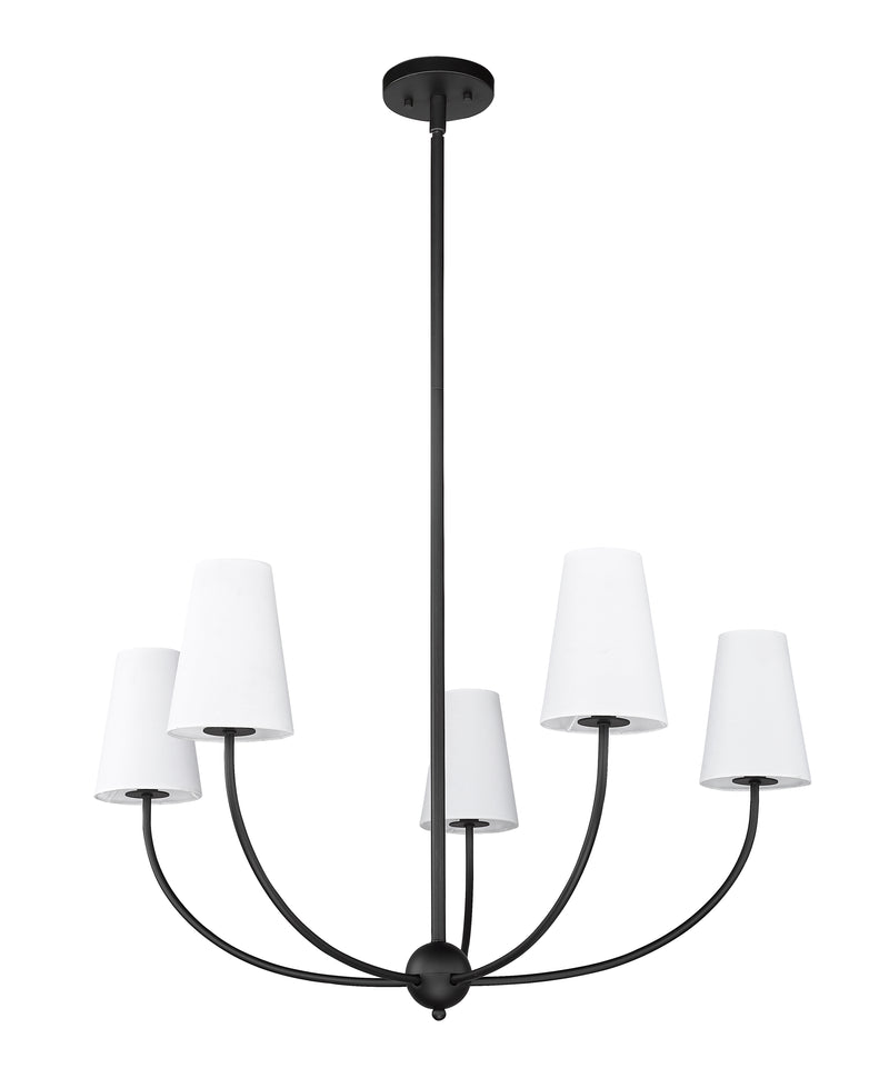 Shannon 5 Light 32" Chandelier in Matte Black