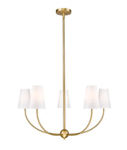 Shannon 5 Light 32" Chandelier in Rubbed Brass
