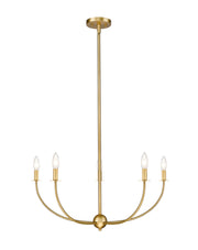 Shannon 5 Light 32" Chandelier in Rubbed Brass