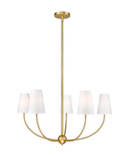 Shannon 5 Light 32" Chandelier in Rubbed Brass