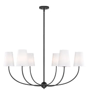 Shannon 6 Light 42" Chandelier in Matte Black