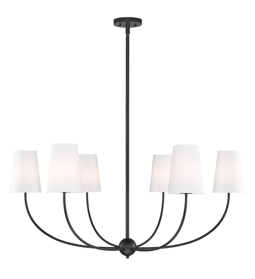 Shannon 6 Light 42" Chandelier in Matte Black