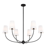 Shannon 6 Light 42" Chandelier in Matte Black