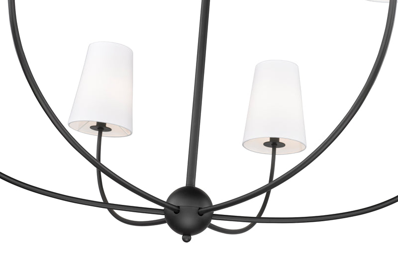 Shannon 6 Light 42" Chandelier in Matte Black