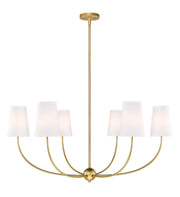 Shannon 6 Light 42" Chandelier in Rubbed Brass