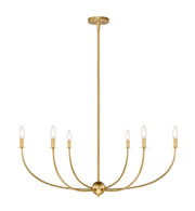 Shannon 6 Light 42" Chandelier in Rubbed Brass