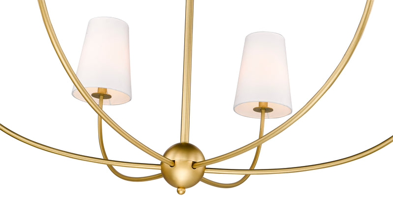 Shannon 6 Light 42" Chandelier in Rubbed Brass