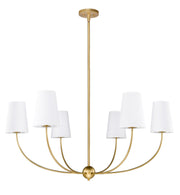 Shannon 6 Light 42" Chandelier in Rubbed Brass