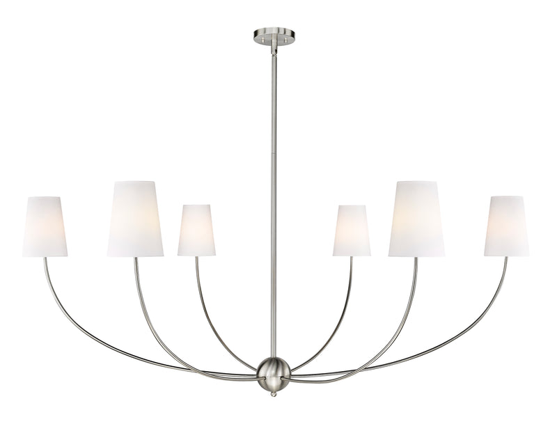 Shannon 6 Light 62" Chandelier in Brushed Nickel