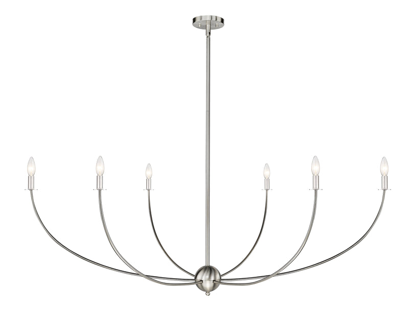 Shannon 6 Light 62" Chandelier in Brushed Nickel
