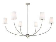 Shannon 6 Light 62" Chandelier in Brushed Nickel