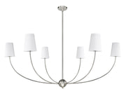 Shannon 6 Light 62" Chandelier in Brushed Nickel