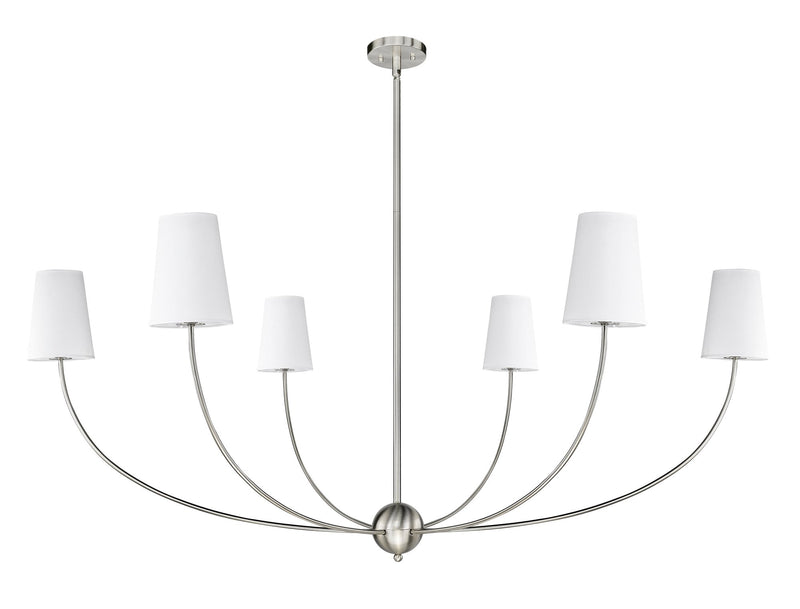 Shannon 6 Light 62" Chandelier in Brushed Nickel