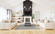 Shannon 6 Light 62" Chandelier in Brushed Nickel in a room setting