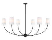 Shannon 6 Light 62" Chandelier in Matte Black