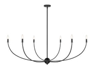 Shannon 6 Light 62" Chandelier in Matte Black
