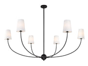Shannon 6 Light 62" Chandelier in Matte Black