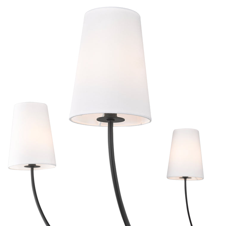 Shannon 6 Light 62" Chandelier in Matte Black