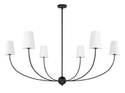 Shannon 6 Light 62" Chandelier in Matte Black