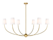 Shannon 6 Light 62" Chandelier in Rubbed Brass