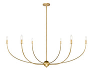 Shannon 6 Light 62" Chandelier in Rubbed Brass