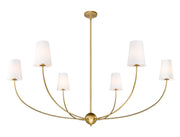 Shannon 6 Light 62" Chandelier in Rubbed Brass