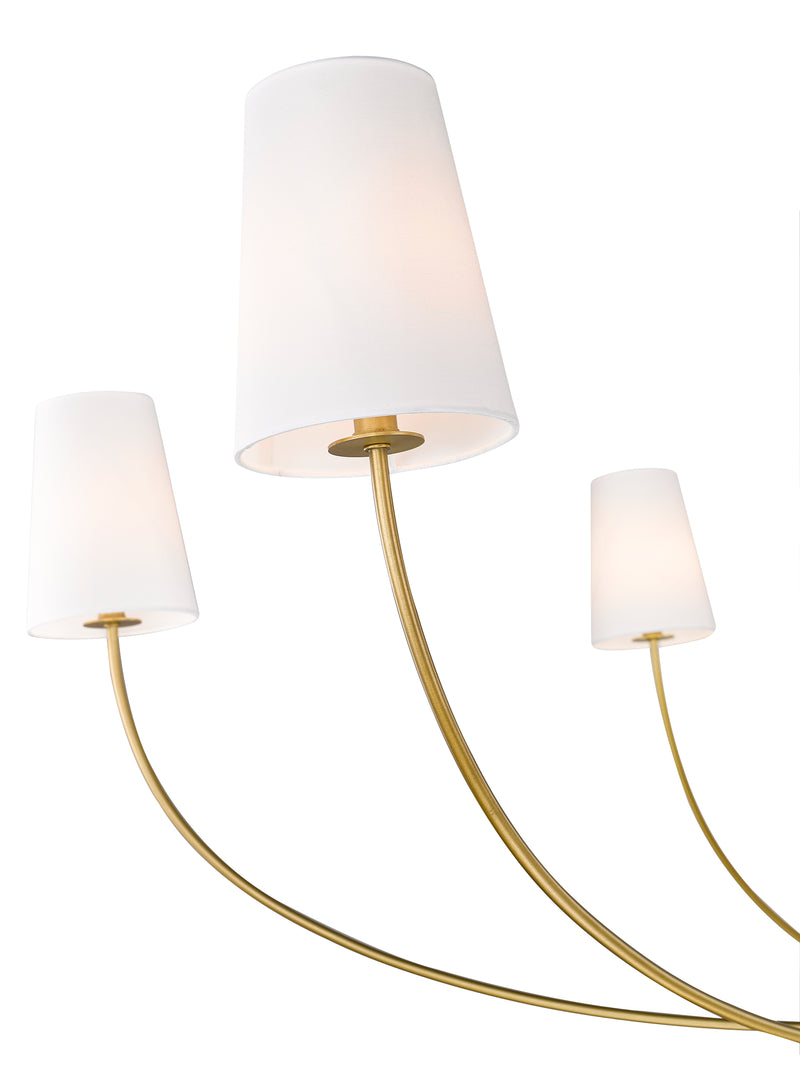 Shannon 6 Light 62" Chandelier in Rubbed Brass