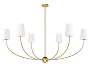 Shannon 6 Light 62" Chandelier in Rubbed Brass