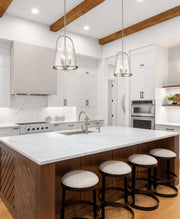 Archis 3 Light 12" Pendant in Brushed Nickel in a room setting