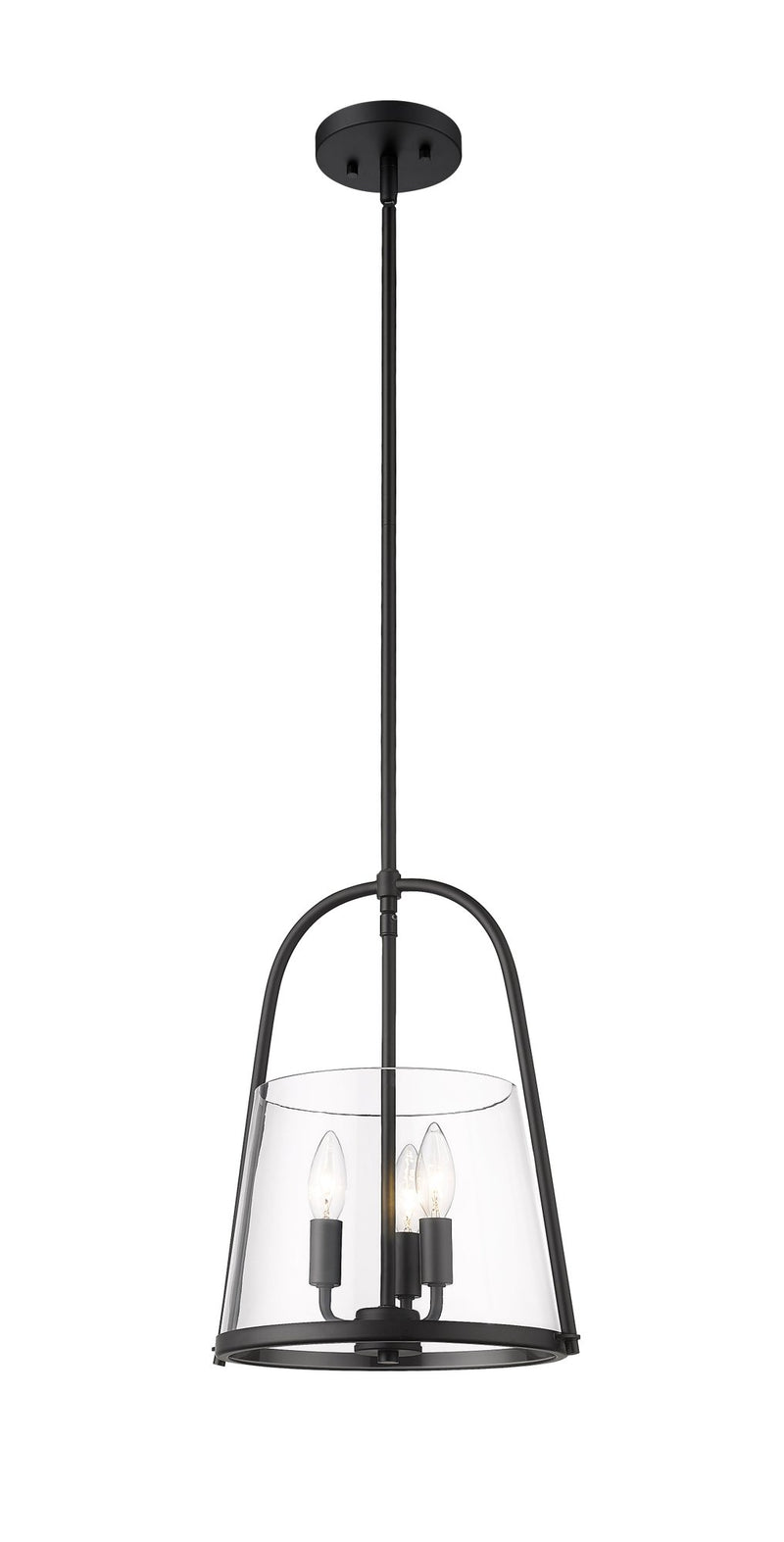 Archis 3 Light 12" Pendant in Matte Black