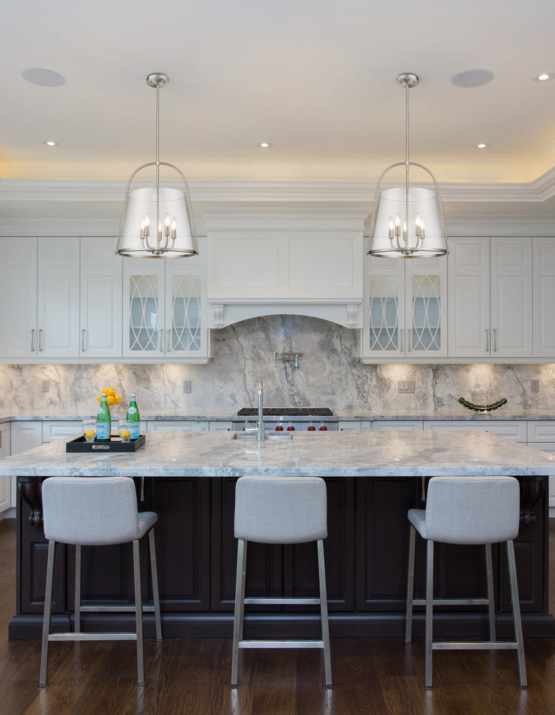 Archis 5 Light 18" Pendant in Brushed Nickel in a room setting