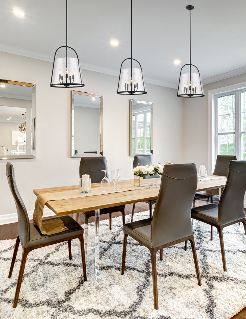 Archis 5 Light 18" Pendant in Matte Black in a room setting