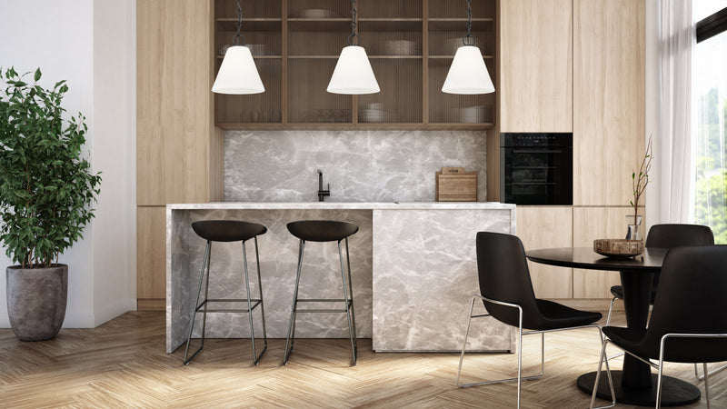 Alaric 1 Light 10" Pendant in Matte Black in a room setting