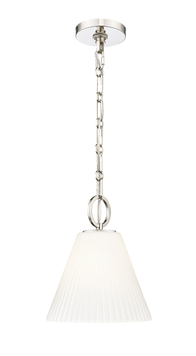 Alaric 1 Light 10" Pendant in Polished Nickel