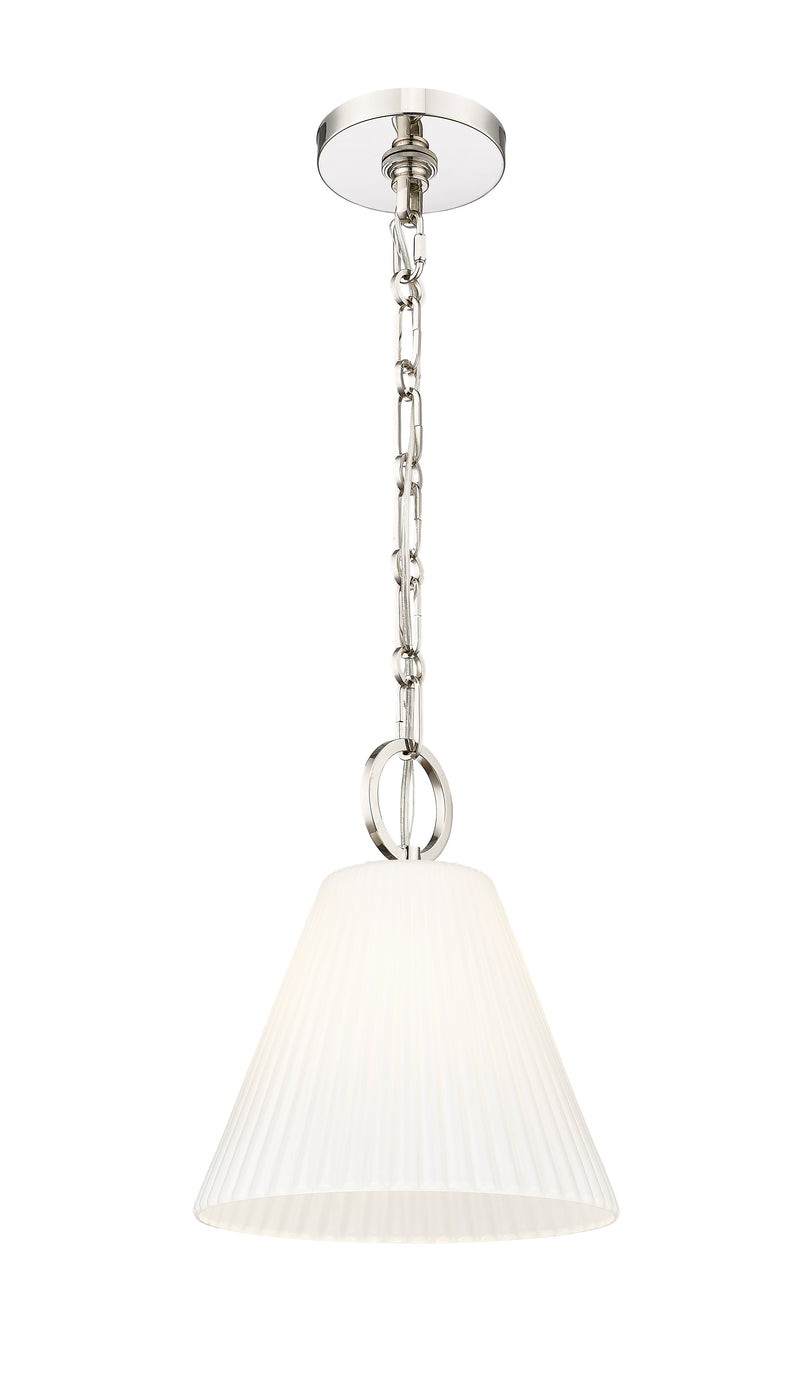 Alaric 1 Light 10" Pendant in Polished Nickel