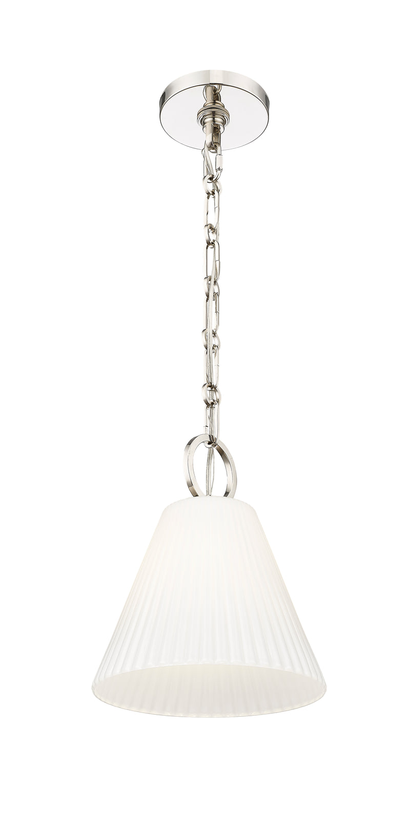 Alaric 1 Light 10" Pendant in Polished Nickel