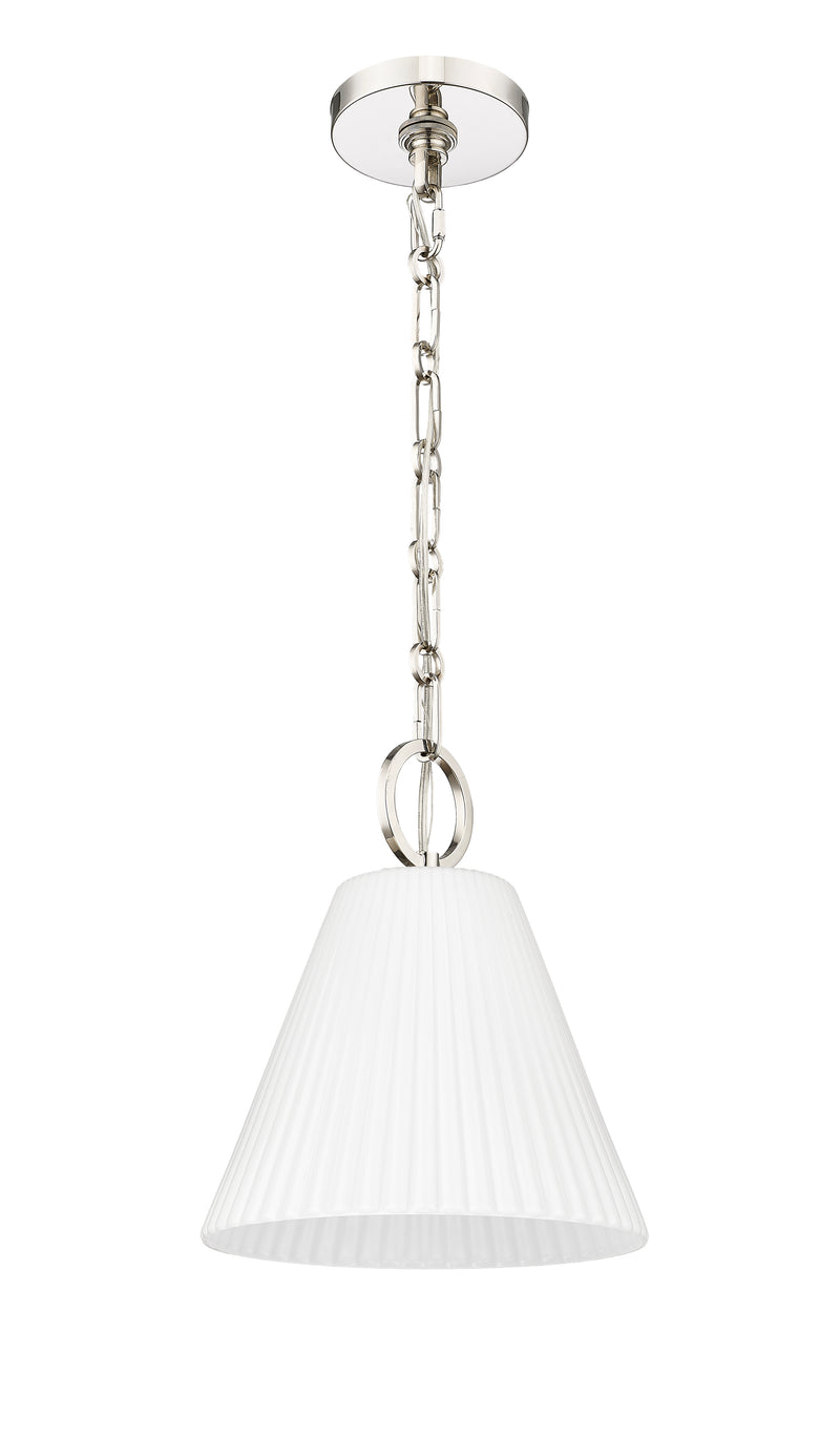 Alaric 1 Light 10" Pendant in Polished Nickel