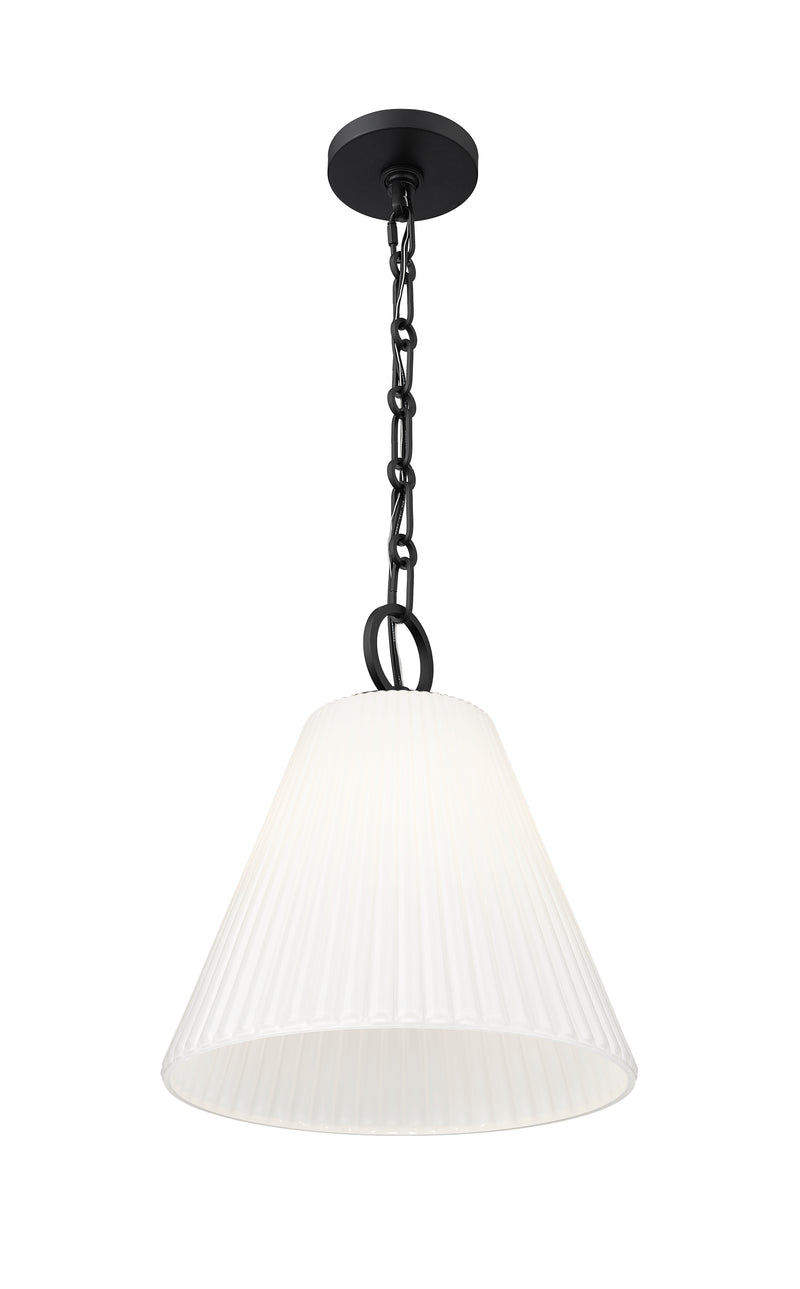 Alaric 1 Light 14" Pendant in Matte Black
