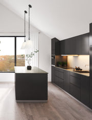 Alaric 1 Light 14" Pendant in Matte Black in a room setting