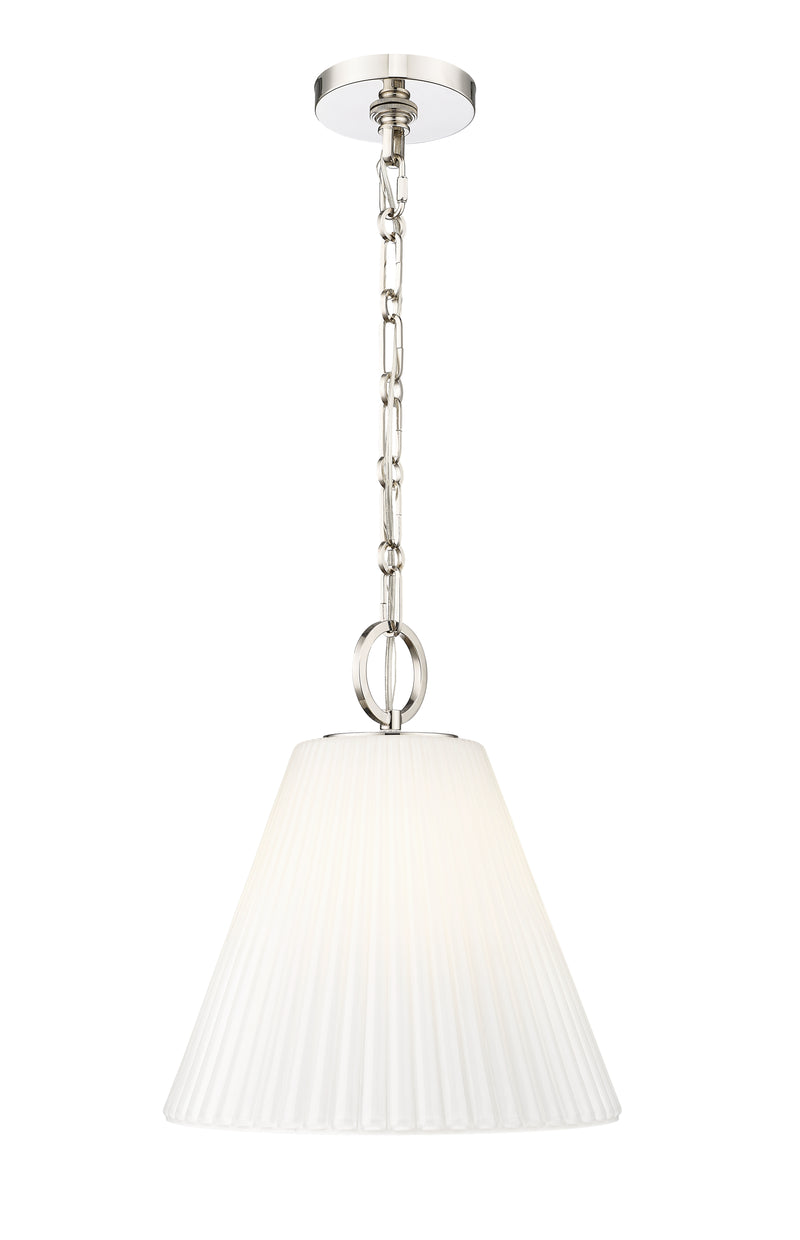 Alaric 1 Light 14" Pendant in Polished Nickel