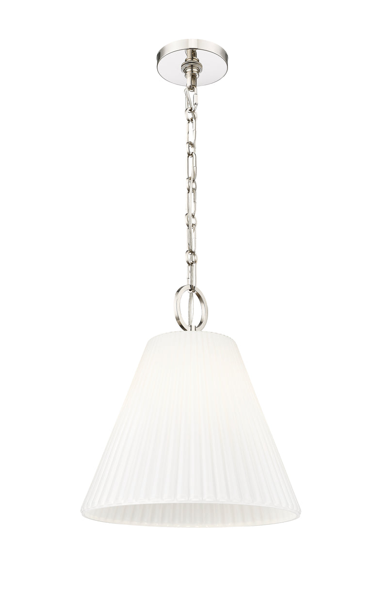 Alaric 1 Light 14" Pendant in Polished Nickel