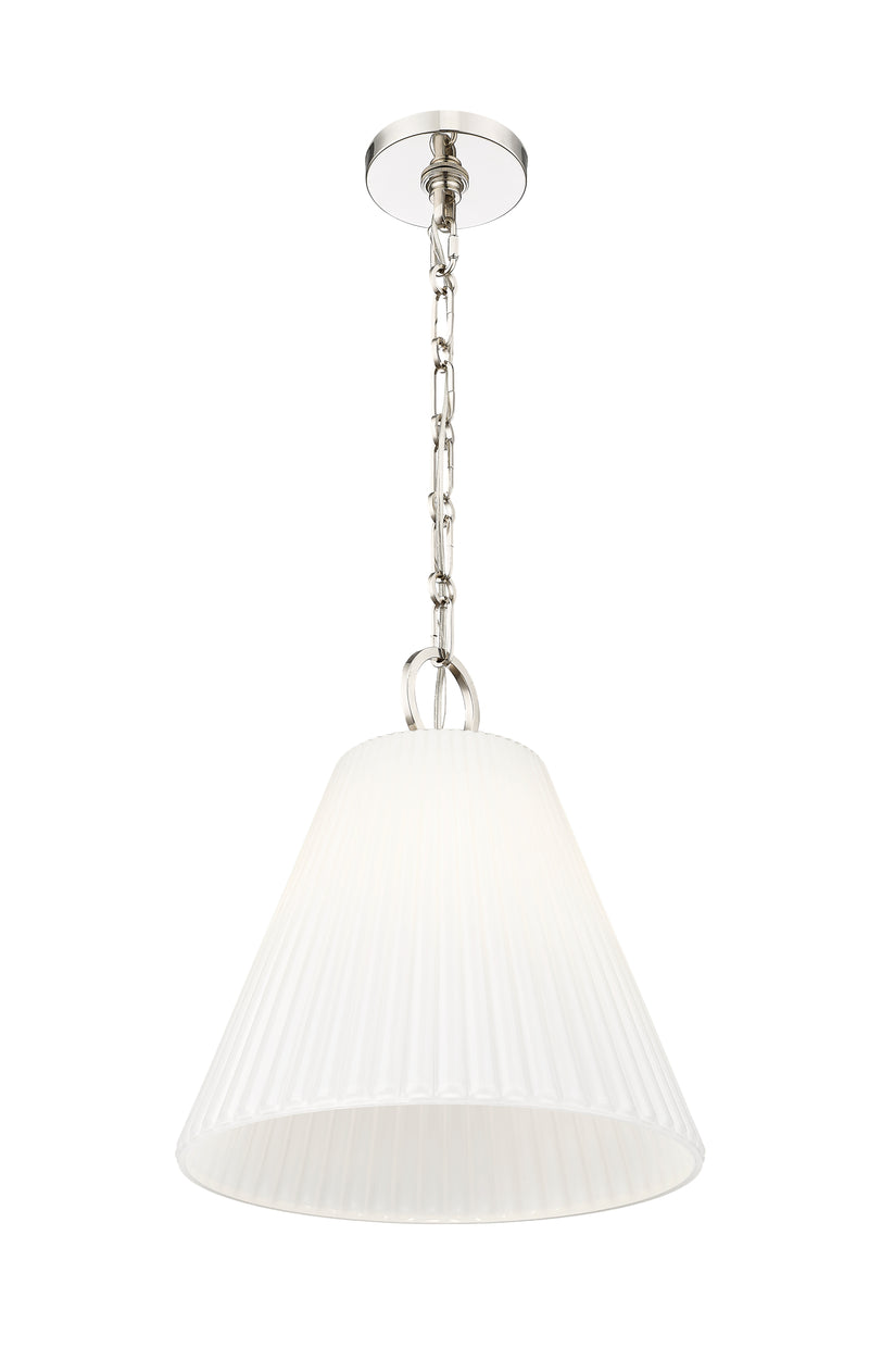 Alaric 1 Light 14" Pendant in Polished Nickel