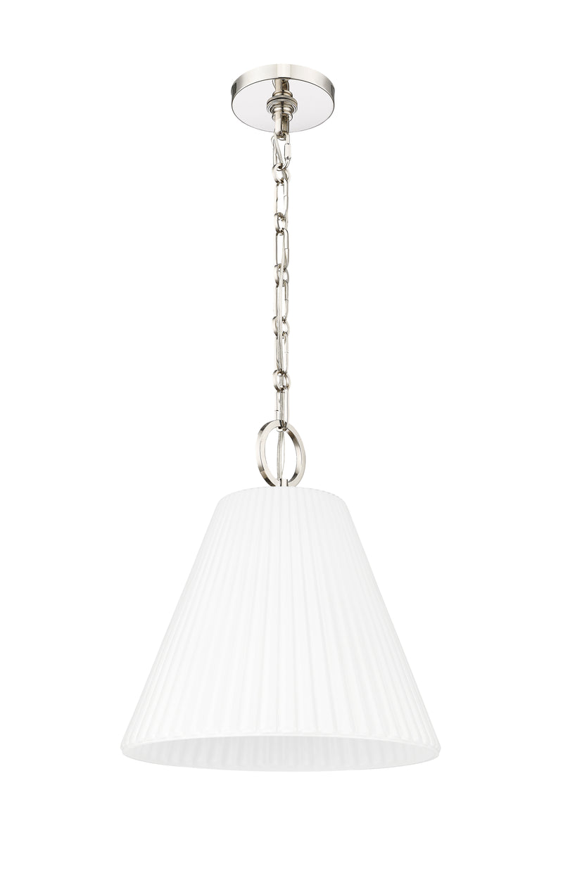 Alaric 1 Light 14" Pendant in Polished Nickel