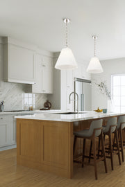 Alaric 1 Light 14" Pendant in Polished Nickel in a room setting
